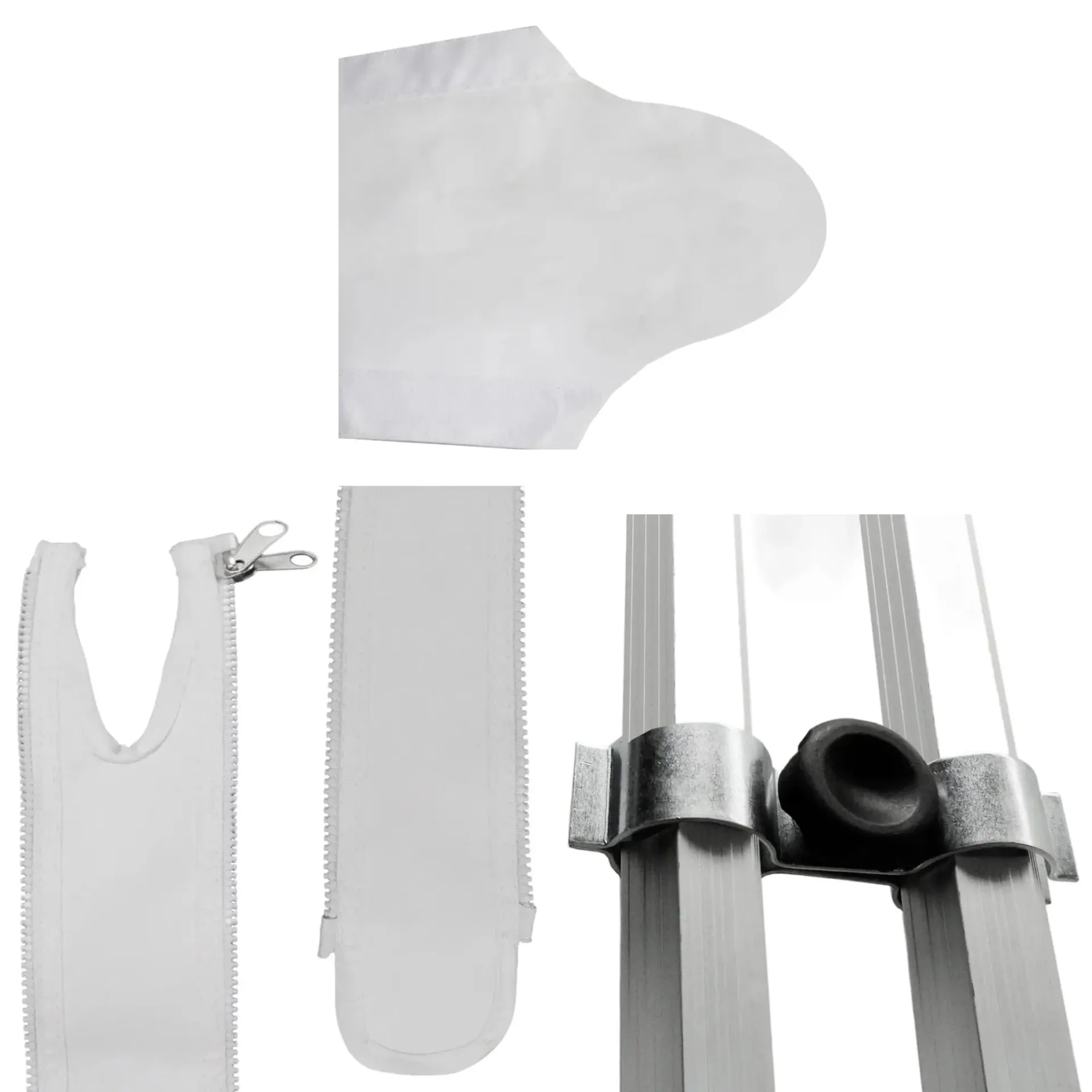 Tonnelle Pliante 4x8m Blanche - kit d'association pour 2 tonnelles
