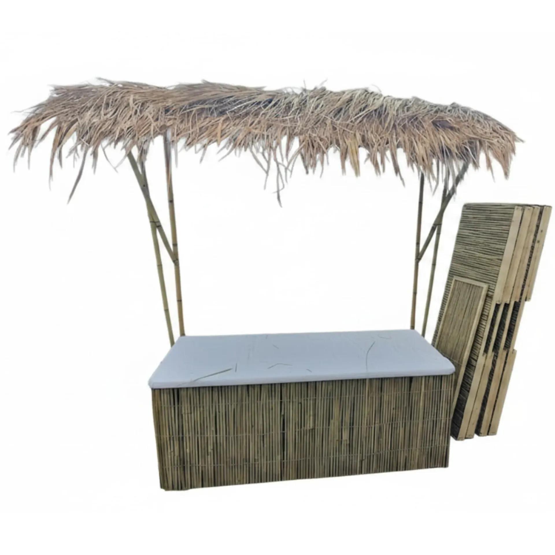 Habillage buffet - toit de chaume TikkiBar (pour table 183x76)