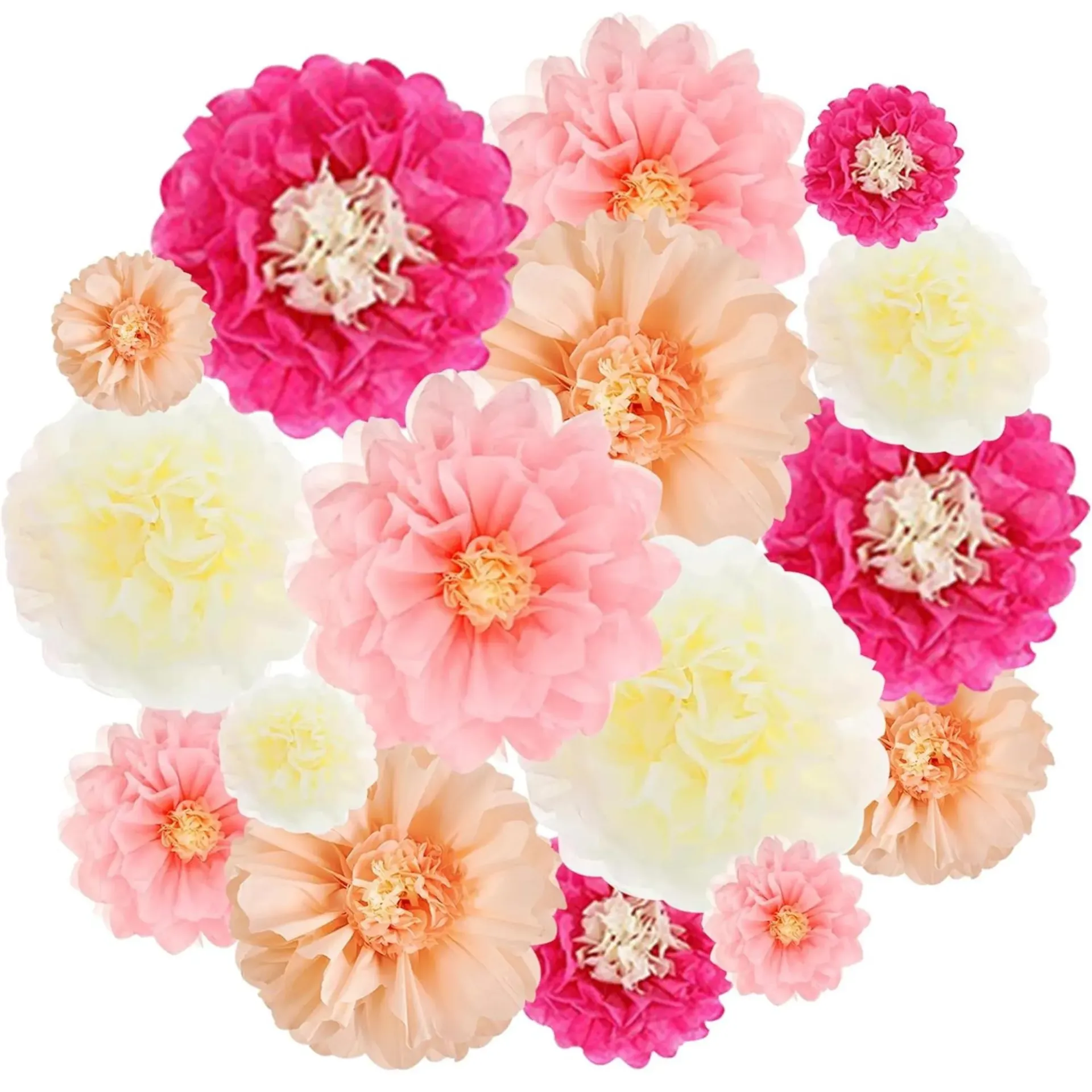 Fleurs en crépon - lot de 25